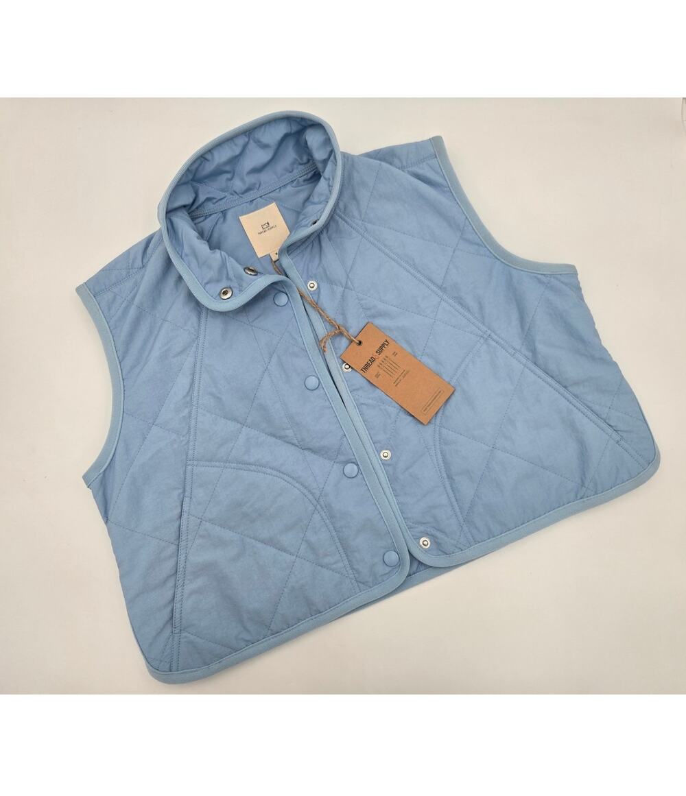 NWT Thread & Supply Brina Quilted Cropped Vest Light Blue Womens XS